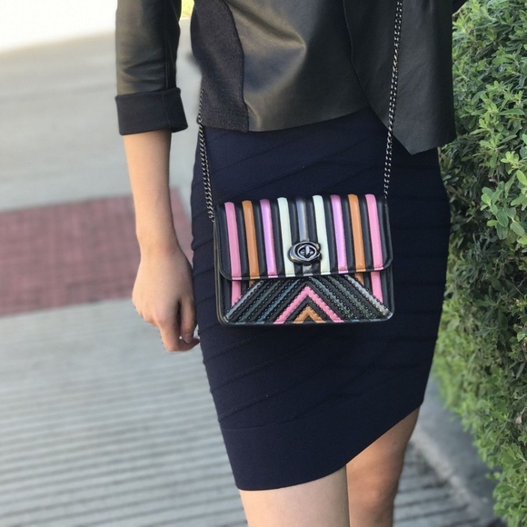 Coach Bowery Colorblock Ladies Small Leather Cross - Picture 4 of 7